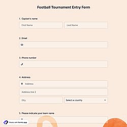 Football Tournament Entry Form