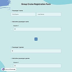 Group Cruise Registration Form