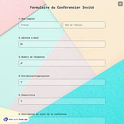 Formulaire du Conférencier Invité
