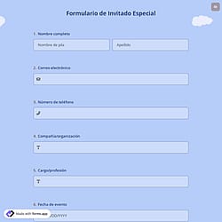 Formulario de Invitado Especial