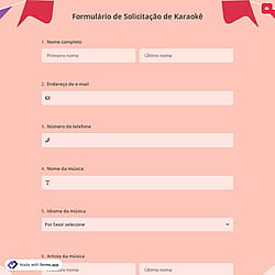 Formulário de Solicitação de Karaokê