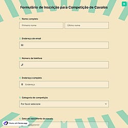 Formulário de Inscrição para Competição de Cavalos