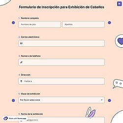 Formulario de Inscripción para Exhibición de Caballos