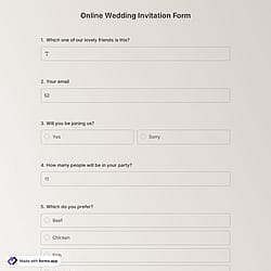 Online Wedding Invitation Form