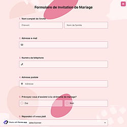 Formulaire de Invitation de Mariage