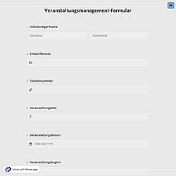Veranstaltungsmanagement-Formular