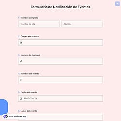 Formulario de Notificación de Eventos