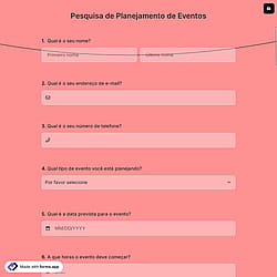 Pesquisa de Planejamento de Eventos