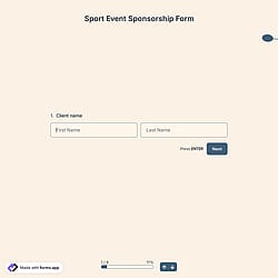 Sport Event Sponsorship Form