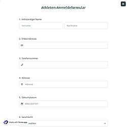 Athleten-Anmeldeformular