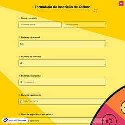 Formulário de Inscrição de Xadrez