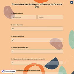Formulario de Inscripción para el Concurso de Cocina de Chile