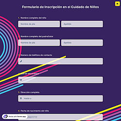 Formulario de Inscripción en el Cuidado de Niños
