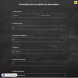 Formulaire de Inscription du Revendeur