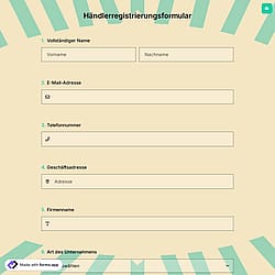 Händlerregistrierungsformular