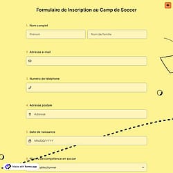 Formulaire de Inscription au Camp de Soccer
