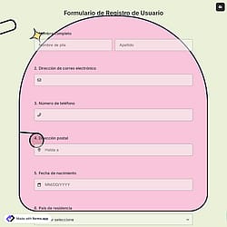 Formulario de Registro de Usuario