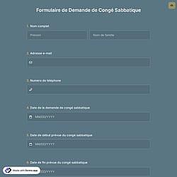Formulaire de Demande de Congé Sabbatique