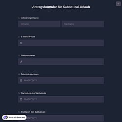 Antragsformular für Sabbatical-Urlaub