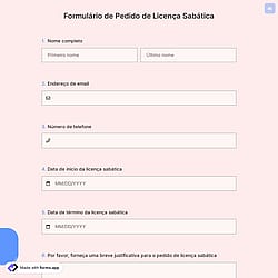 Formulário de Pedido de Licença Sabática