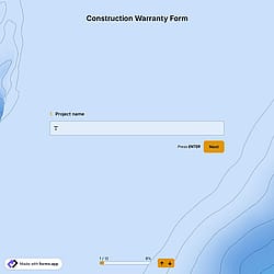 Construction Warranty Form 
