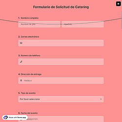 Formulario de Solicitud de Catering