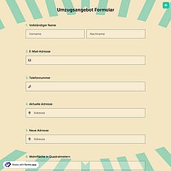 Umzugsangebot Formular