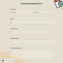 Price Quote Request Form