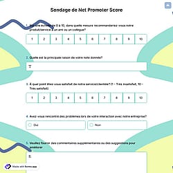 Sondage de Net Promoter Score