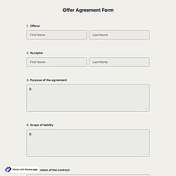 Offer Agreement Form