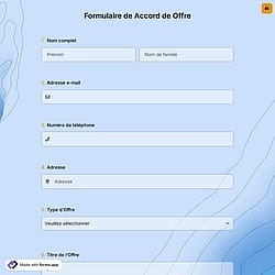 Formulaire de Accord de Offre