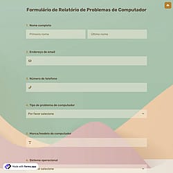 Formulário de Relatório de Problemas de Computador