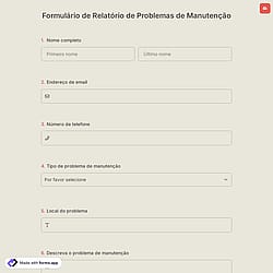 Formulário de Relatório de Problemas de Manutenção