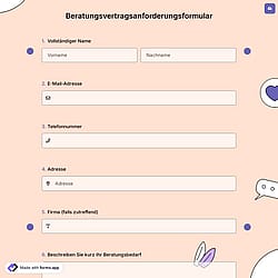 Beratungsvertragsanforderungsformular