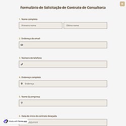 Formulário de Solicitação de Contrato de Consultoria
