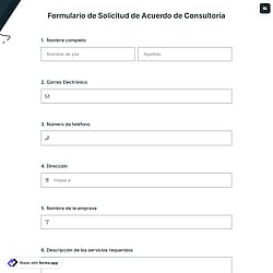 Formulario de Solicitud de Acuerdo de Consultoría