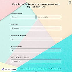 Formulaire de Demande de Consentement pour Implant Dentaire