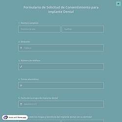 Formulario de Solicitud de Consentimiento para Implante Dental
