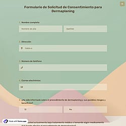 Formulario de Solicitud de Consentimiento para Dermaplaning