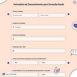 Formulário de Consentimento para Consulta Facial