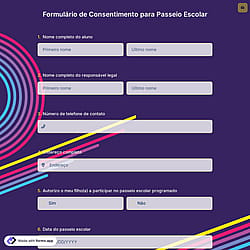Formulário de Consentimento para Passeio Escolar