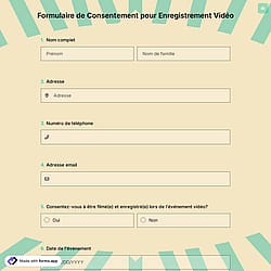 Formulaire de Consentement pour Enregistrement Vidéo