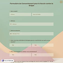 Formulaire de Consentement pour le Vaccin contre la Grippe