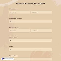 Guarantor Agreement Request Form