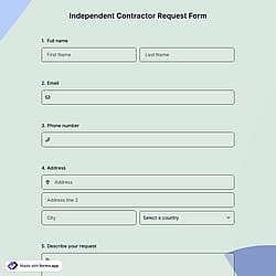 Independent Contractor Request Form