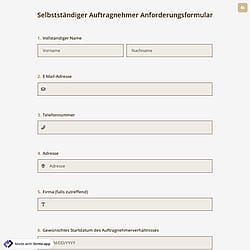Selbstständiger Auftragnehmer Anforderungsformular