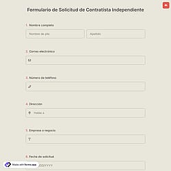 Formulario de Solicitud de Contratista Independiente