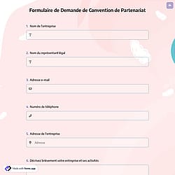 Formulaire de Demande de Convention de Partenariat