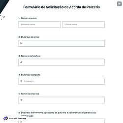 Formulário de Solicitação de Acordo de Parceria