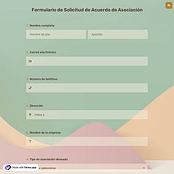 Formulario de Solicitud de Acuerdo de Asociación